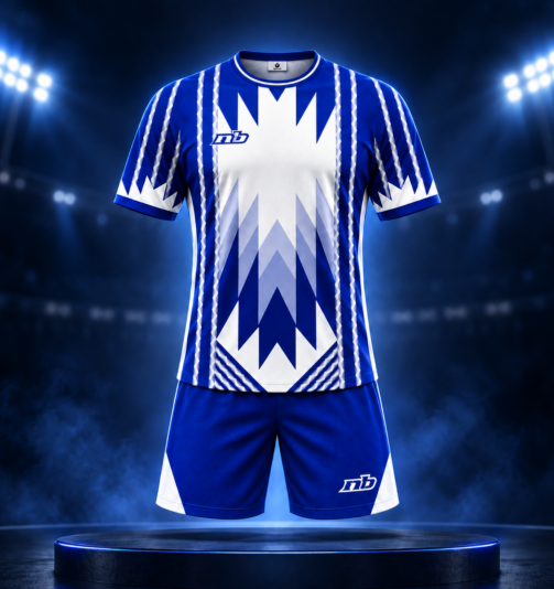 Team jerseys under stadium lights